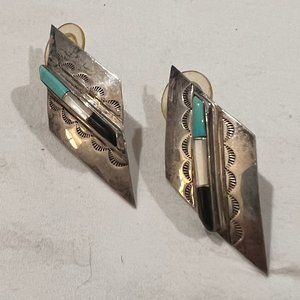 Retro 80s 90s silver earrings from Central America